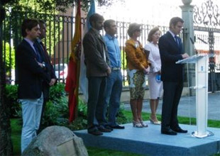 O presidente da Xunta, Núñez Feijóo, no acto de homenaxe aos cooperantes falecidos