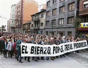 Manifestación do ano 2000 pola chegada do TAV ao Bierzo