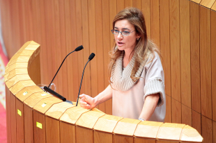 A conselleira Marta Fernández Currás este mércores no Parlamento
