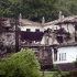 A casa cuartel tras a explosión da bomba