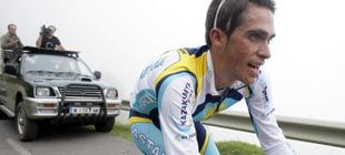 Contador sufriu para gañar en L'Angliru