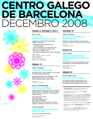 Programa de decembro do Centro Galego de Barcelona