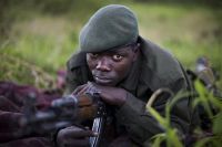 Un soldado do Exército congolés