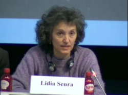 Lidia Senra, nun momento da súa intervención en Bruxelas