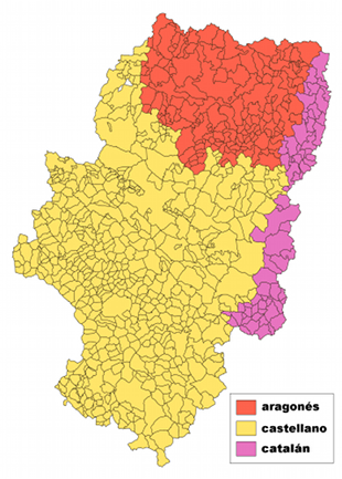 Mapa das linguas faladas en Aragón / Muro de Aguas - Wikipedia