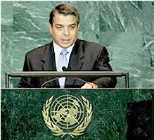 O ministro cubano de Relacións Exteriores, Felipe Pérez Roque, nunha intervención na Asemblea Xeral da ONU