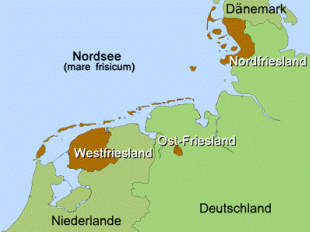 Zonas de Frisia onde aínda se conserva a lingua