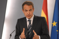 O presidente do goberno español, Rodríguez Zapatero, durante o anuncio dos cambios no seu equipo
