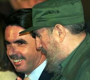 José María Aznar e Fidel Castro, en 1999