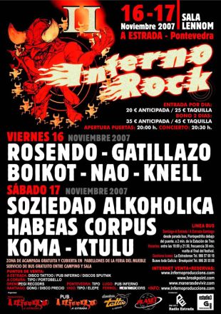 A sexta e mailo s&aacute;bado o mellor do rock galego e estatal chega &aacute; Estrada