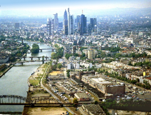 Área onde estará a futura sede do Banco Central Europeo, en Frankfurt