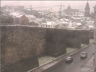 Neve nas murallas de Lugo, na webcam da CRTVG