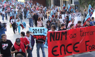 Manifestación contra a celulosa de Ence o pasado mes de abril