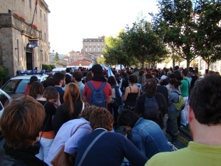 Concentración celebrada o xoves diante da comisaría para pedir a liberdade de Bugallo
