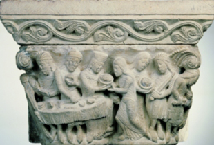 Capitel, claustro da catedral de Saint-Etienne, Musée desde Augustins Toulouse, (c.1120).