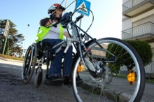 José Lima, na súa cadeira de rodas adaptada