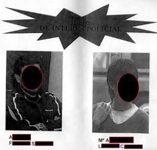 Fotos de cidadáns, distribuídas pola Garda Civil baixo o epígrafe "OTROS DE INTERÉS POLICIAL", que segundo o MpDC podería ser constitutivo de delito (cliqu