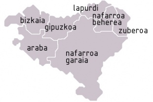 Mapa das provincias de Euskal Herria