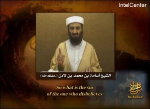 Imaxe do vídeo de Ben Laden, difundido este martes