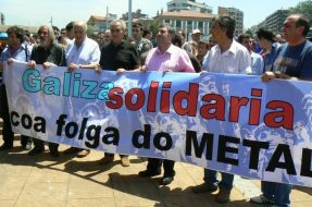 Pancarta da mobilización desta quinta feira, polas rúas de Vigo / Imaxe: CIG