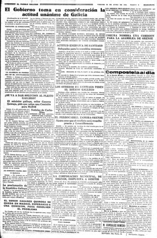 'El Pueblo Gallego', 26 de xuño de 1931 (clique para ampliar)