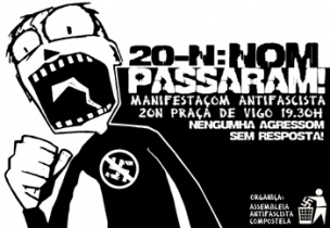 Cartaz da manifestación da terza feira en Compostela