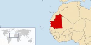 Localización de Mauritania, no norte de Africa