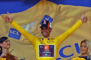 Pereiro, coa camisola amarela no Tour de 2006