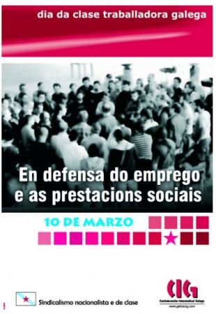 Cartel da CIG, lembrando a commemoración do Día da Clase Obreira Galega