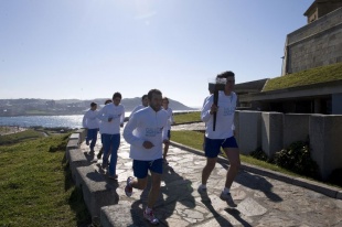 Imaxes do relevo do facho olímpica galego, que terminou na carpa "Galiza nos Xogos Olímpicos"