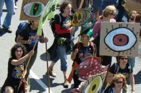 Durante a manifestación / Imaxes: Zélia García