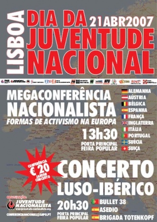 Xuntanza das mocidades da ultradereita europea en Portugal, organizada pola Juventude Nacionalista