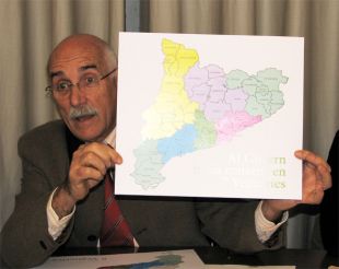 Alt Penedès, Anoia, Baix Penedès e Garraf defenden a Vegueria Penedès. Na imaxe, en verde escura