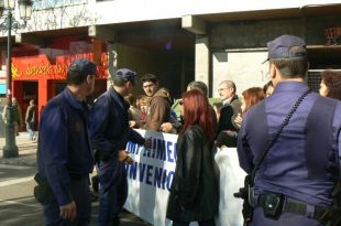 Identificados pola policía española, ao saír en manifestación, esta segunda feira en Vigo