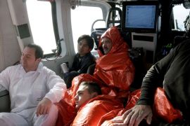 Os mariñeiros rescatados do naufraxio do 'Rosamar', a pasada sexta feira