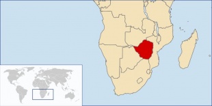 Situación de Cimbabue no mapa africano