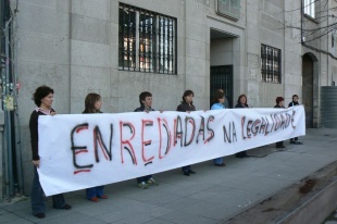 As redeiras durante as manifestacións de febreiro en Vigo