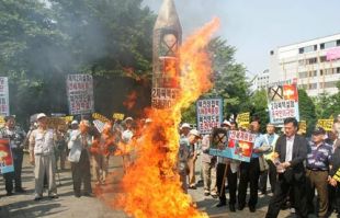 Mobilizacións en Seúl (Corea do Sur) contra as probas nucleares de Corea do Norte