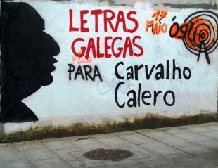 Unha pintada, demandando as Letras para Carvalho Calero, feita en Lugo polo CS Mádia Leva