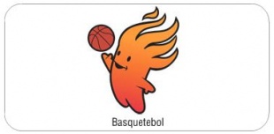 A mascota, xogando ao "basquetebol", un dos oito deportes destes Jogos