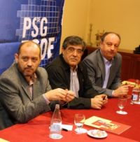 Antón Louro (dereita) con Modesto Pose e Ricardo Varela