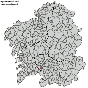 A situación de Arnoia no mapa de concellos de Galiza