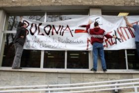 Imaxe das protestas contra o chamado Proceso de Boloña