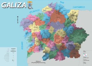Mapa comarcal de Galiza / Imaxe: NÓS-UP (clique para ampliar)