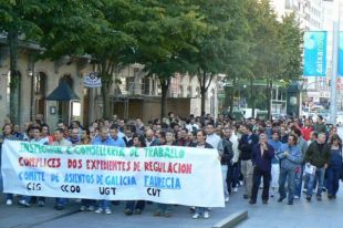 Os traballadores de Faurecia, manifestándose contra o Expediente de Regulación de Emprego / Imaxe: CIG