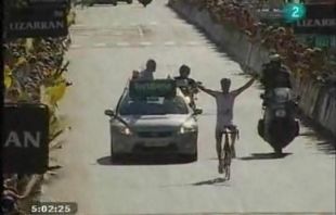 David García entrando en solitario na meta de Ponferrada, na 15ª etapa da 'Vuelta'