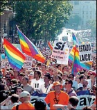 Imaxe dunha marcha de apoio á Lei do Matrimonio Homosexual