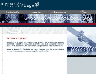 Versión en galego da web da Deputación de Lugo