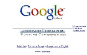Os cataláns poden empregar o buscador Google.cat
