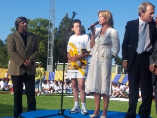 Marta Souto durante a súa intervención, na inauguración dos Xogos